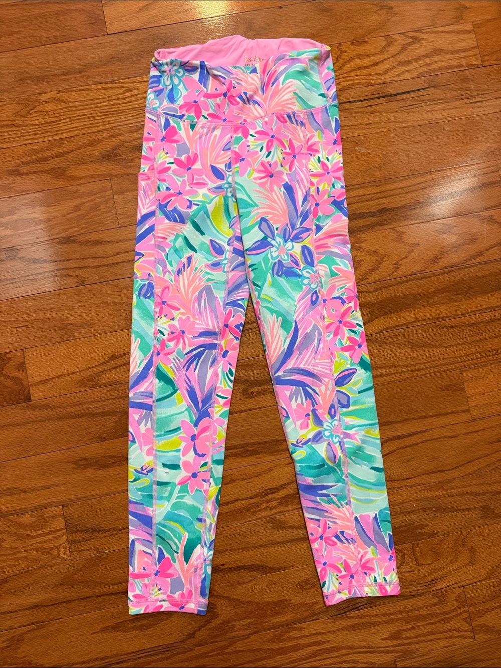 Lilly Pulitzer Pink, Aqua & Purple FloralLeggings
